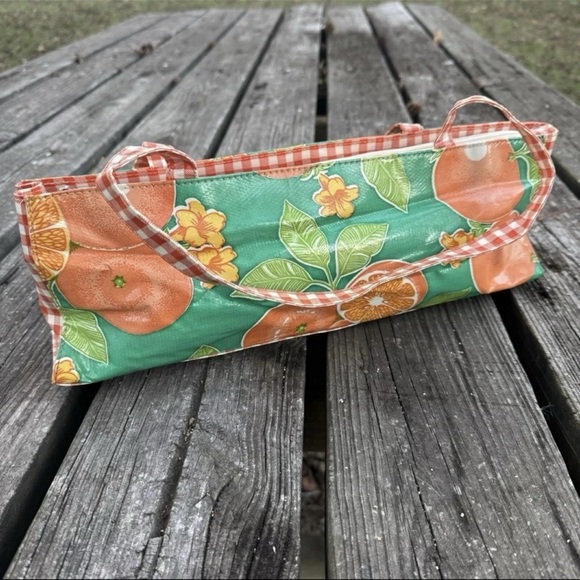 Vintage Calocho Famous Mexican Artist Hand Painted Handbag Citrus Fruits Purse - Picture 4 of 11